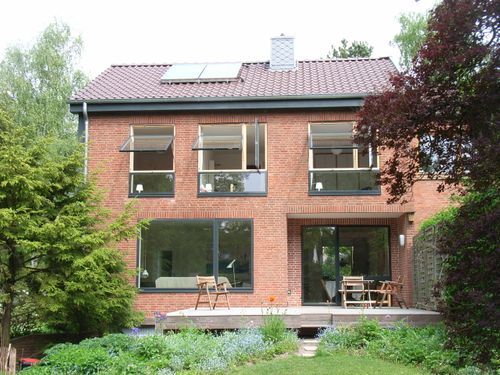 Altbau moderne Terasse Backstein Hamburg