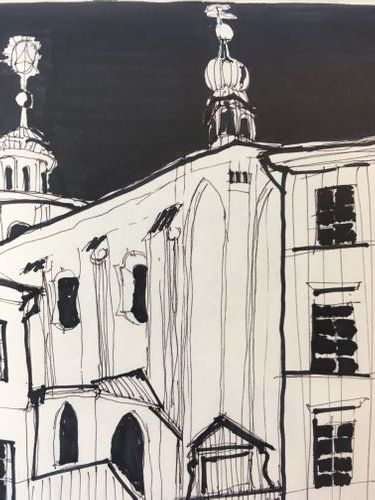 Architektur Skizze historisch